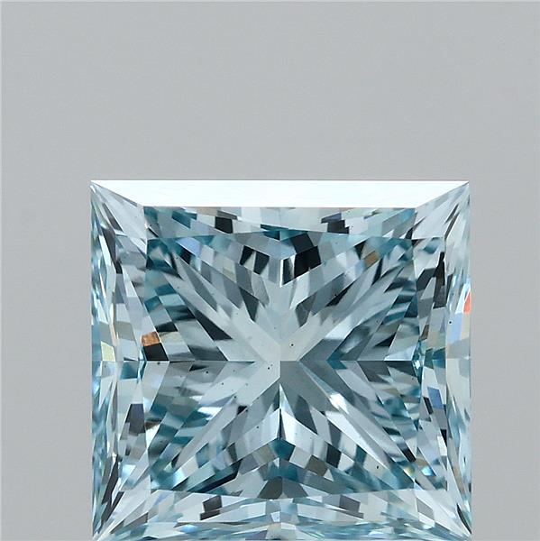 2.72ct Princess FANCY VIVID BLUE VS1 Lab Created Diamond
