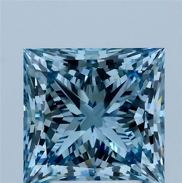 3.01ct Princess FANCY VIVID BLUE VS1 Lab Created Diamond