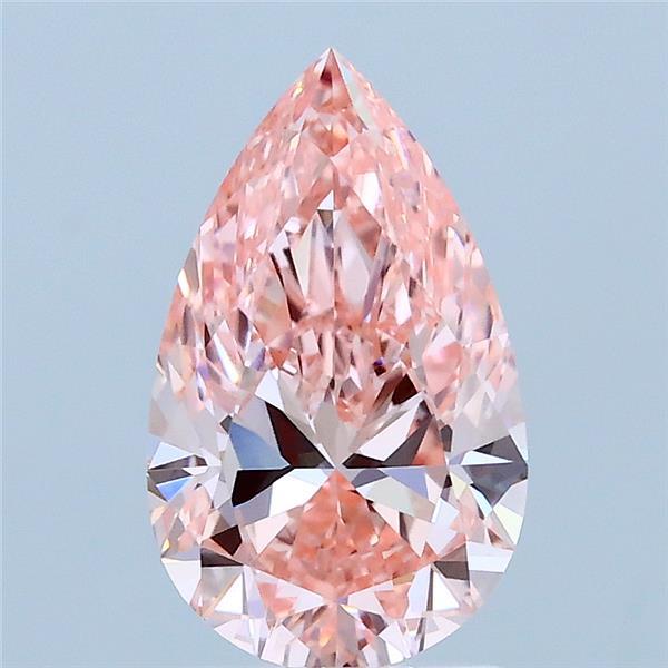 1.5ct Pear FANCY VIVID PINK VVS2 Lab Created Diamond