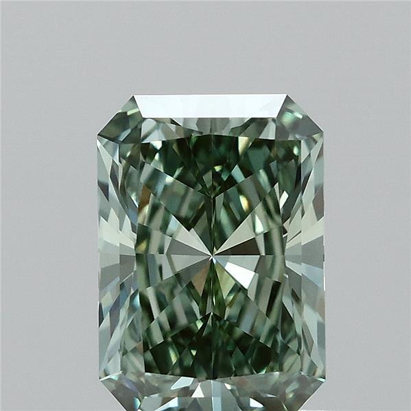 1.01ct Radiant FANCY VIVID GREEN VVS2 Lab Created Diamond