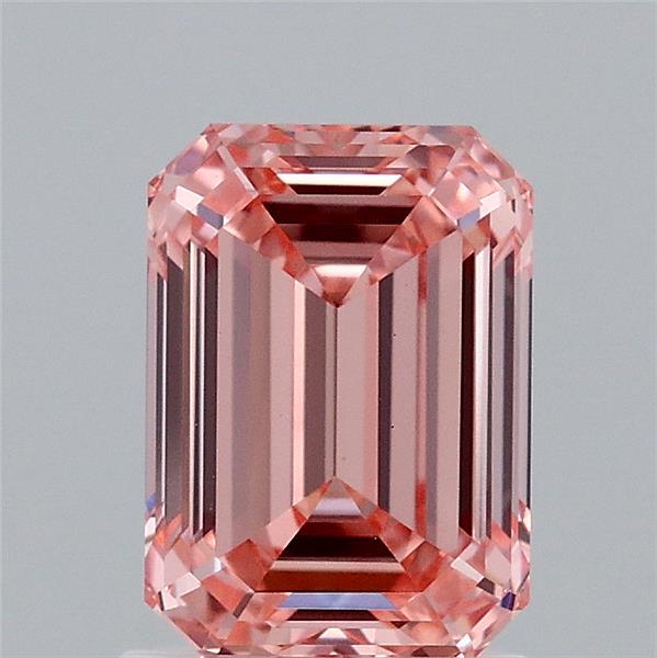 1.58ct Emerald FANCY VIVID PINK VS1 Lab Created Diamond
