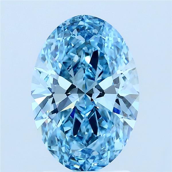 1.58ct Oval FANCY VIVID BLUE VS1 Lab Created Diamond