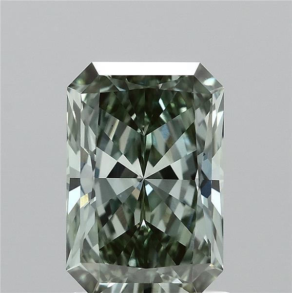 1.43ct Radiant FANCY VIVID GREEN VVS2 Lab Created Diamond