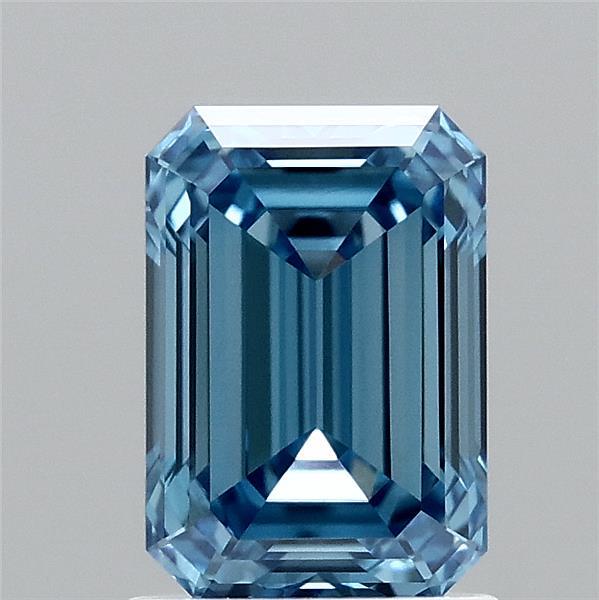 1.54ct Emerald FANCY VIVID BLUE VS1 Lab Created Diamond