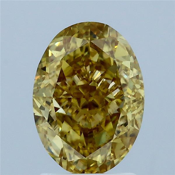2.55ct Oval FANCY VIVID YELLOW VS1 Lab Created Diamond