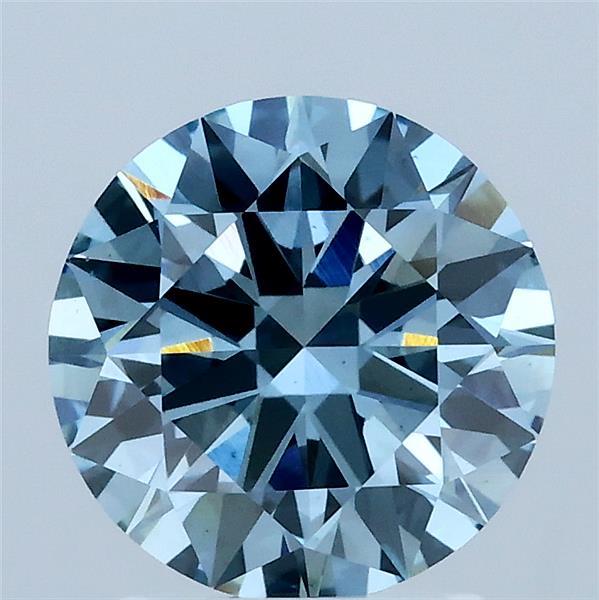 2ct Round FANCY VIVID BLUE VS2 Lab Created Diamond