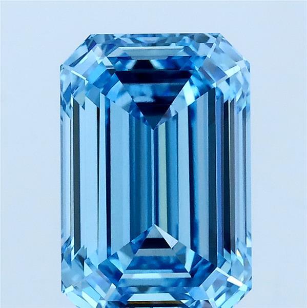 2.55ct Emerald FANCY VIVID BLUE VS1 Lab Created Diamond