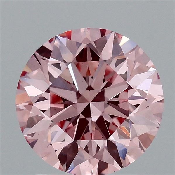 2.05ct Round FANCY VIVID PINK VS2 Lab Created Diamond
