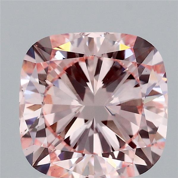3ct Cushion FANCY INTENSE PINK VS2 Lab Created Diamond