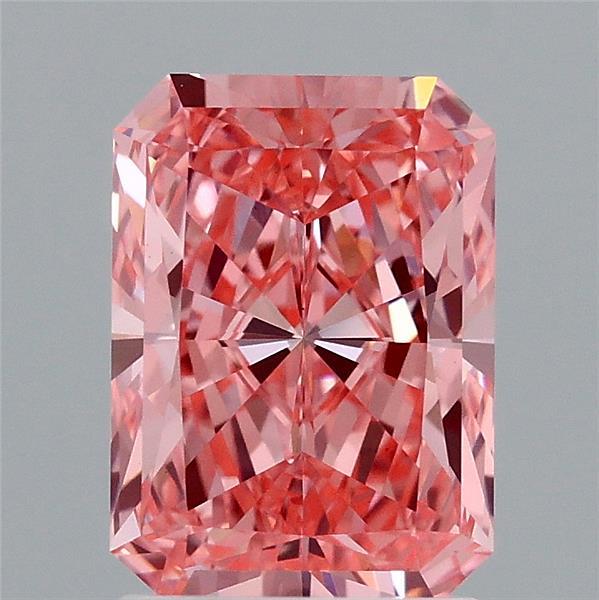 2.03ct Radiant FANCY VIVID PINK VVS2 Lab Created Diamond