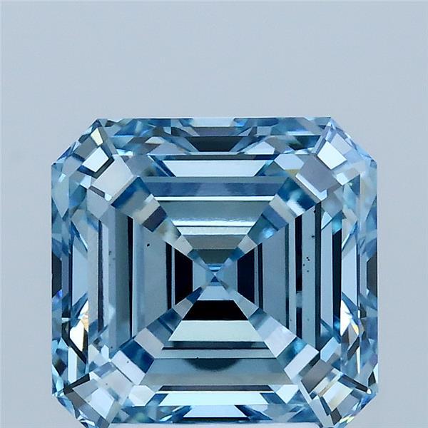3.25ct Asscher FANCY VIVID BLUE VS1 Lab Created Diamond