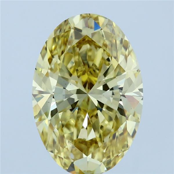 3.08ct Oval FANCY INTENSE YELLOW VS1 Lab Created Diamond
