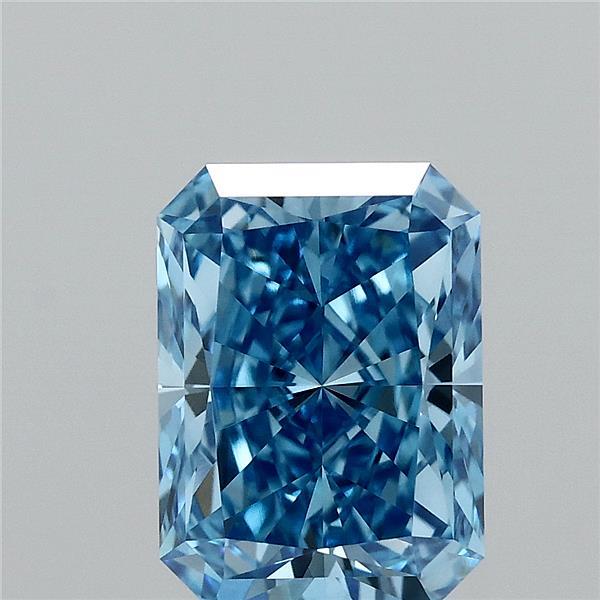 2.58ct Radiant FANCY VIVID BLUE VS1 Lab Created Diamond