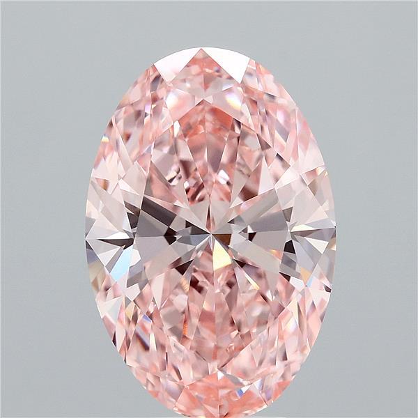 6.89ct Oval FANCY VIVID PINK VVS2 Lab Created Diamond