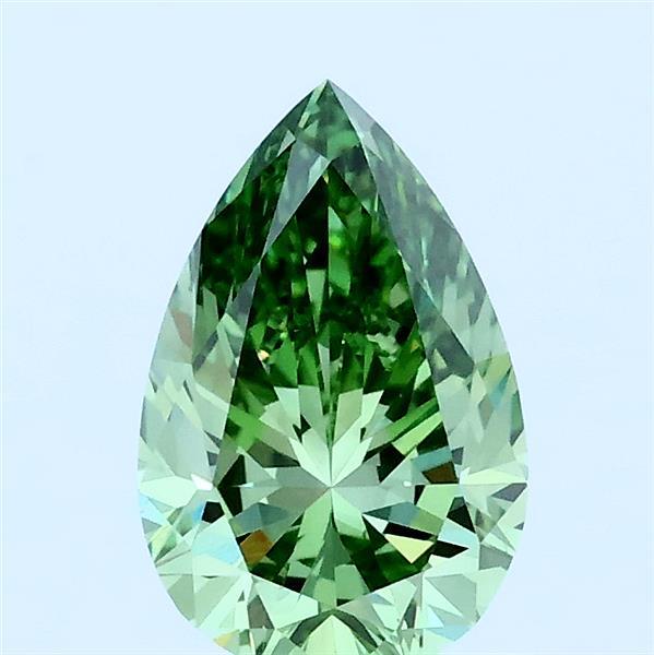 1.08ct Pear FANCY VIVID GREEN VS1 Lab Created Diamond