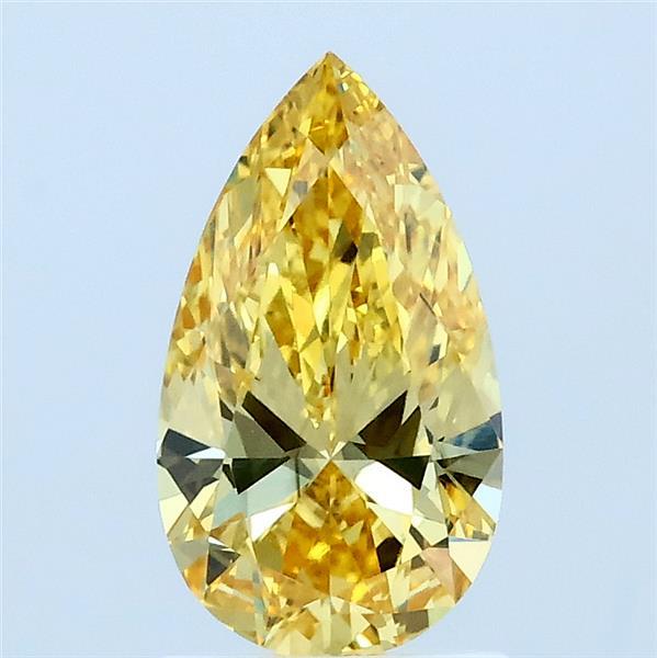 1.01ct Pear FANCY INTENSE YELLOW VS2 Lab Created Diamond