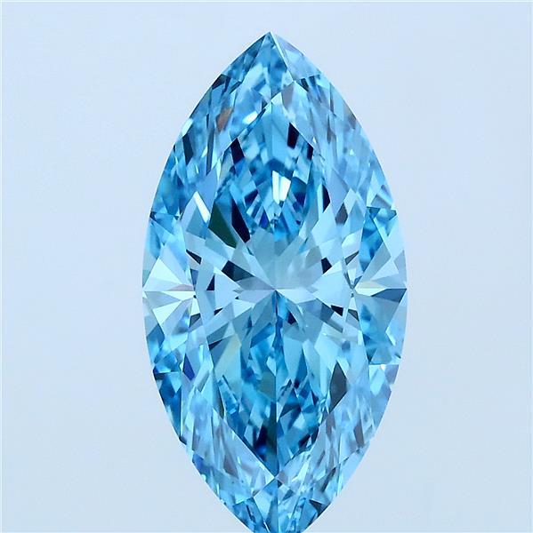 3.06ct Marquise FANCY VIVID BLUE VVS2 Lab Created Diamond