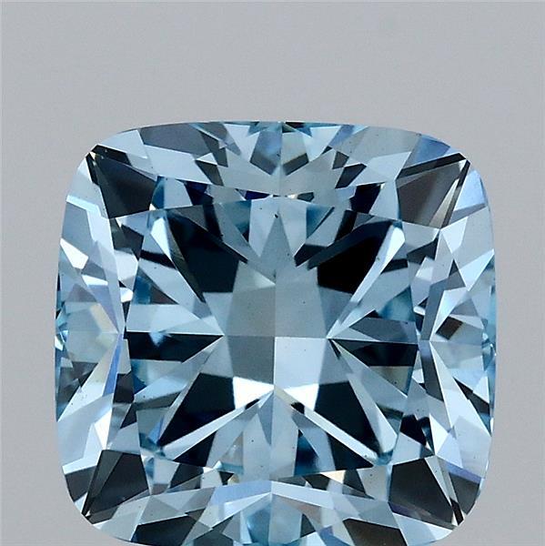 3.06ct Cushion FANCY VIVID BLUE VS1 Lab Created Diamond
