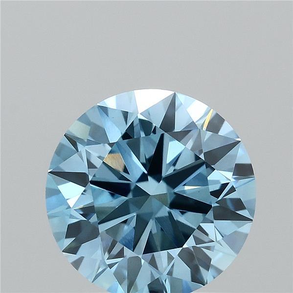 1.52ct Round FANCY VIVID BLUE VS1 Lab Created Diamond