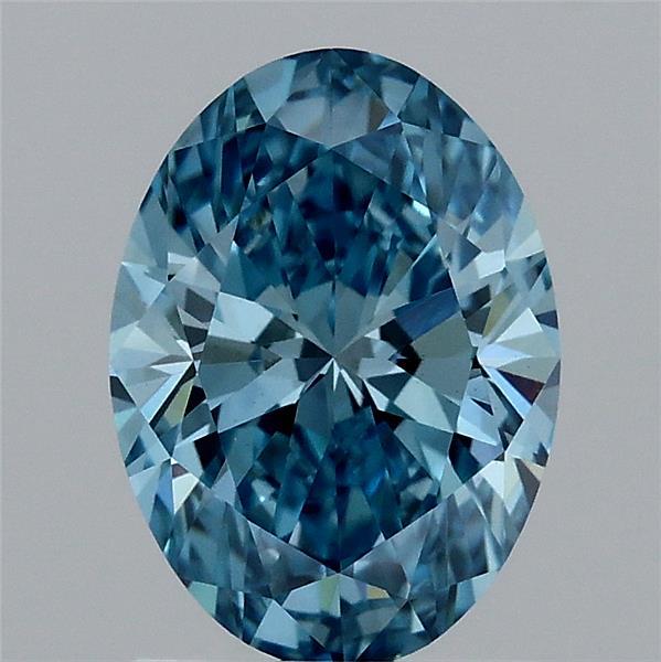 1.5ct Oval FANCY VIVID BLUE VS1 Lab Created Diamond