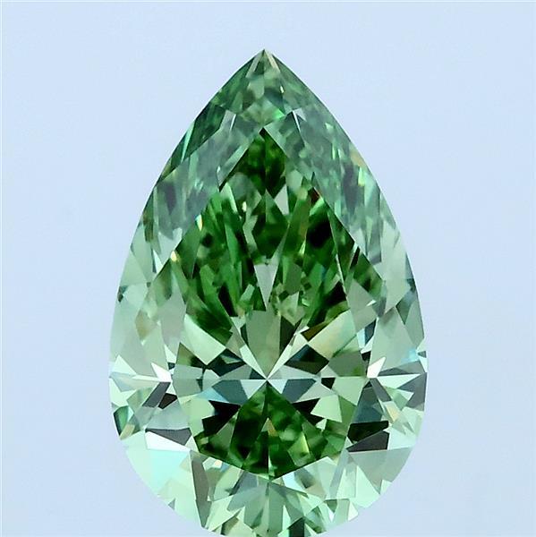 2.01ct Pear FANCY VIVID GREEN VS1 Lab Created Diamond