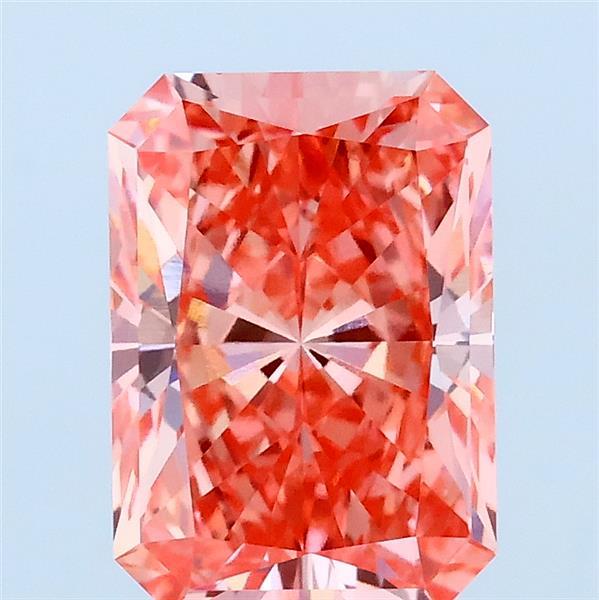 2.03ct Radiant FANCY VIVID PINK VVS2 Lab Created Diamond