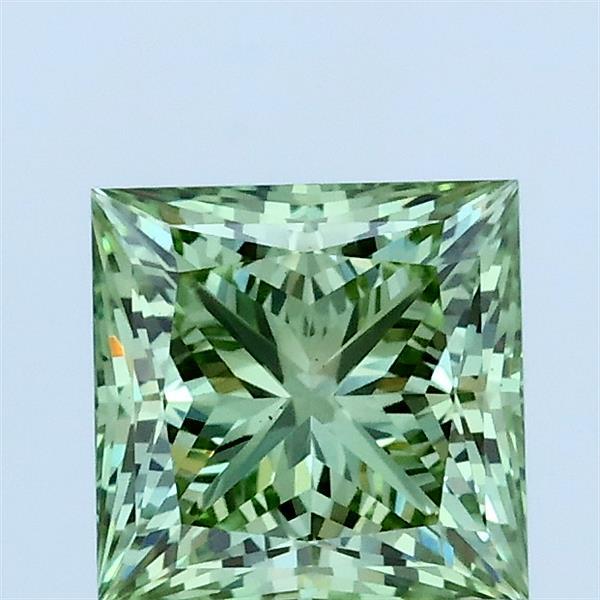 1.38ct Princess FANCY VIVID GREEN VS1 Lab Created Diamond
