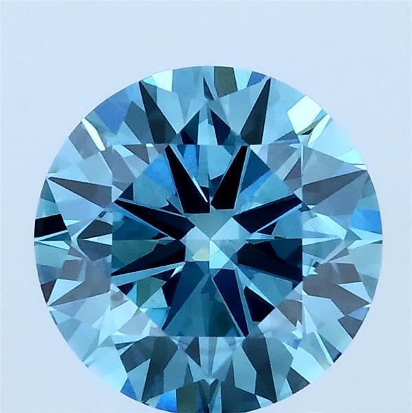 2.01ct Round FANCY VIVID BLUE VVS2 Lab Created Diamond