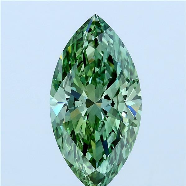 3.09ct Marquise FANCY VIVID GREEN VS2 Lab Created Diamond
