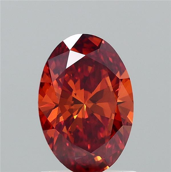 1.12ct Oval FANCY VIVID ORANGE VVS2 Lab Created Diamond
