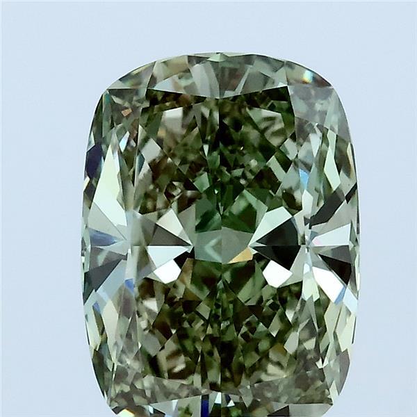 2.63ct Cushion FANCY VIVID GREEN VVS2 Lab Created Diamond