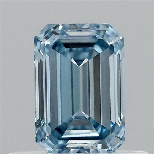 0.52ct Emerald FANCY INTENSE BLUE VVS2 Lab Created Diamond