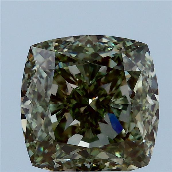 4.09ct Cushion FANCY YELLOW GREEN VS1 Lab Created Diamond
