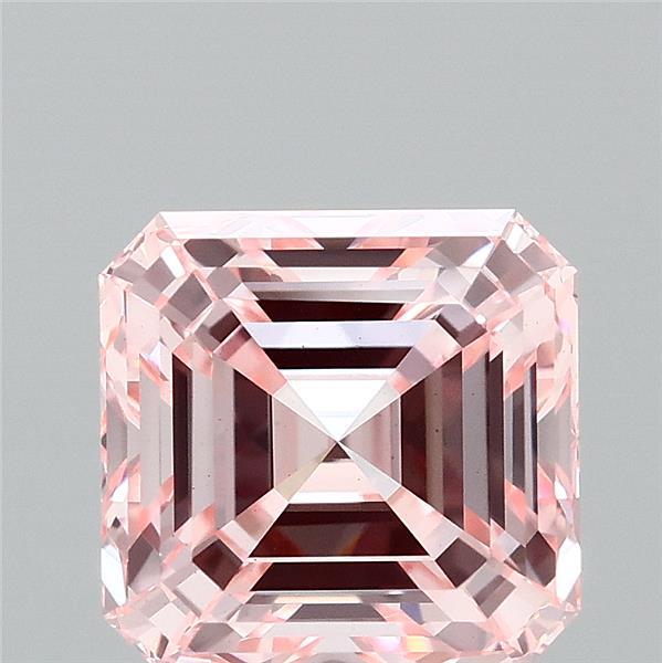 3.09ct Asscher FANCY INTENSE PINK VS1 Lab Created Diamond