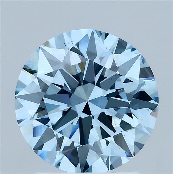 2.03ct Round FANCY VIVID BLUE VS1 Lab Created Diamond