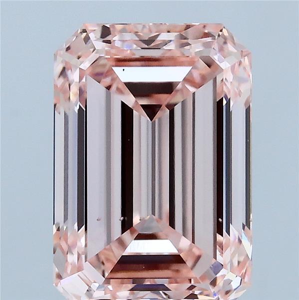 4ct Emerald FANCY INTENSE PINK VS2 Lab Created Diamond