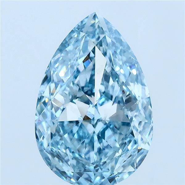 3.5ct Pear FANCY VIVID BLUE VS1 Lab Created Diamond