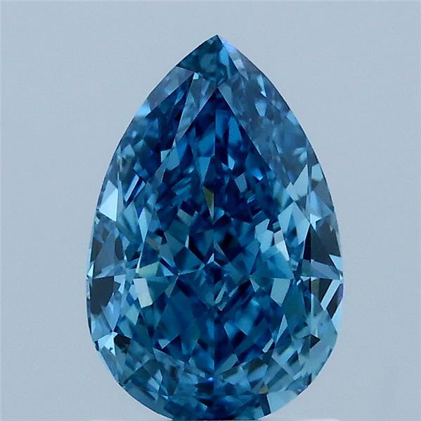 1.58ct Pear FANCY VIVID BLUE VS1 Lab Created Diamond