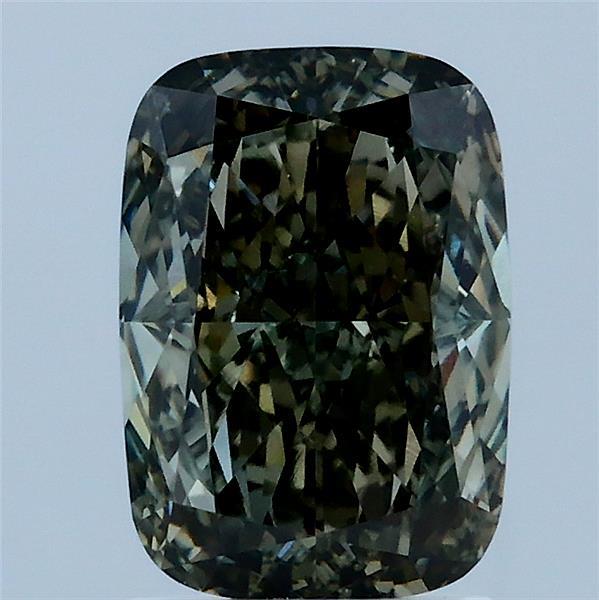 2.14ct Cushion FANCY GREYISH GREEN VVS2 Lab Created Diamond