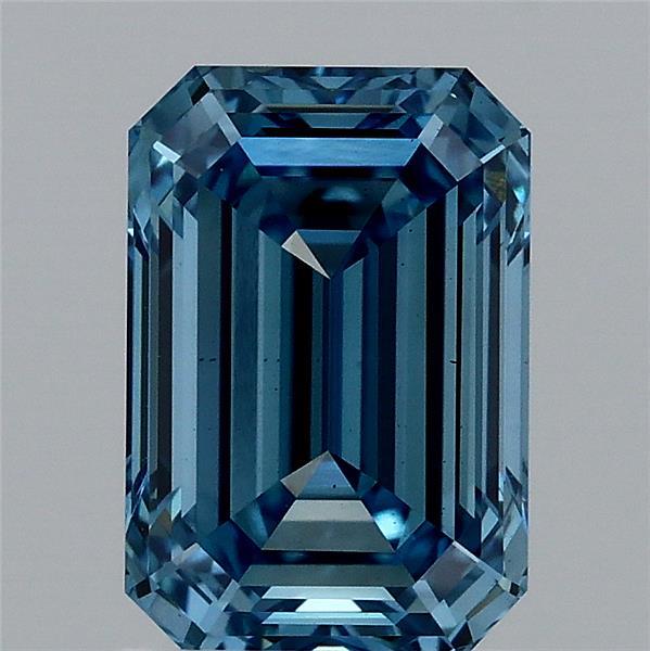 2.04ct Emerald FANCY VIVID BLUE VS1 Lab Created Diamond