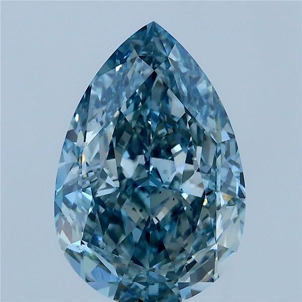 3.08ct Pear FANCY VIVID BLUE VS2 Lab Created Diamond
