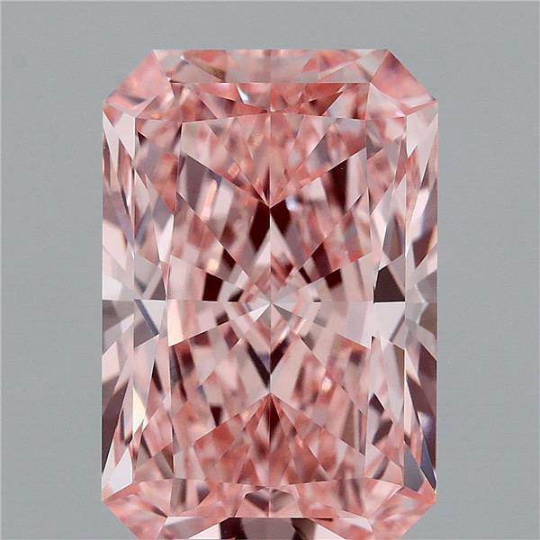 6.21ct Radiant FANCY VIVID PINK VVS2 Lab Created Diamond