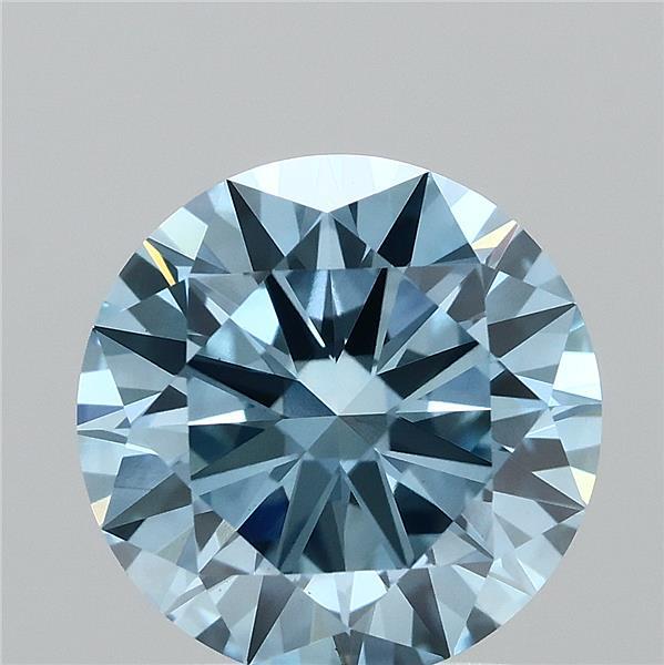 2ct Round FANCY VIVID BLUE VS1 Lab Created Diamond
