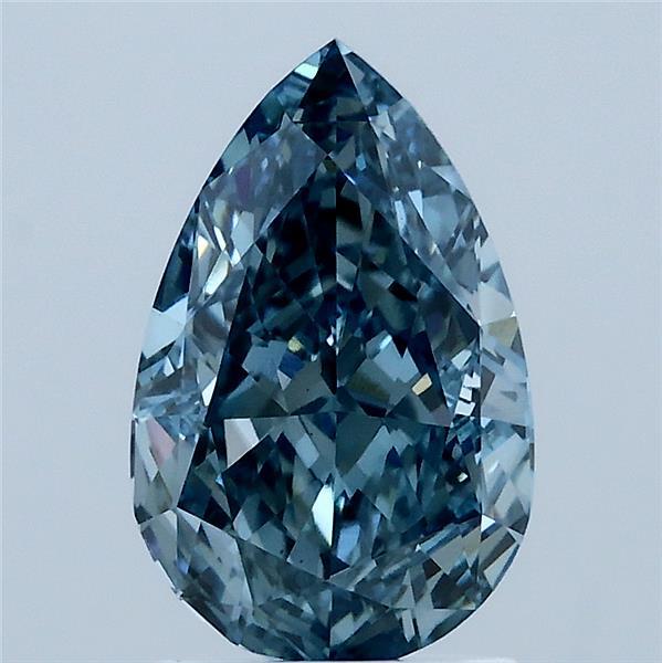 2.01ct Pear FANCY VIVID GREENISH BLUE VS1 Lab Created Diamond