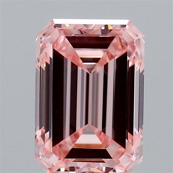 1.51ct Emerald FANCY INTENSE PINK VS1 Lab Created Diamond