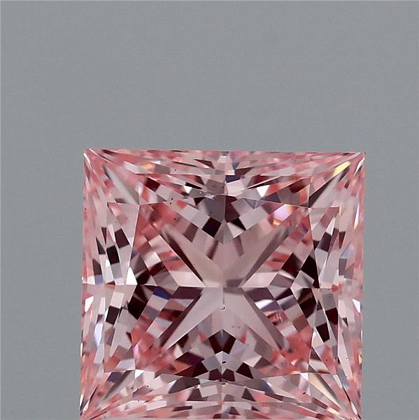 1.52ct Princess FANCY VIVID PINK VS2 Lab Created Diamond
