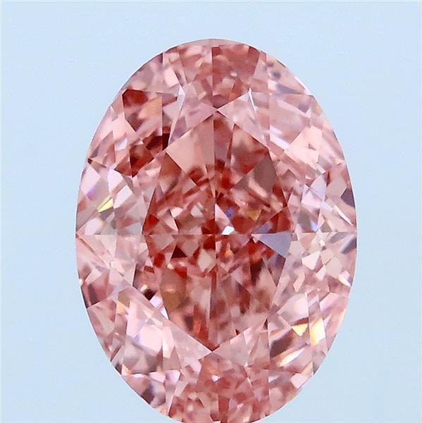 3ct Oval FANCY VIVID PINK VVS2 Lab Created Diamond