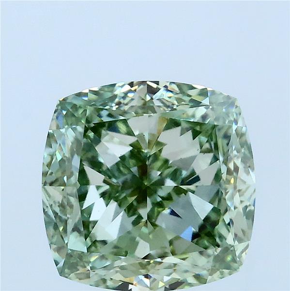 4.03ct Cushion FANCY VIVID GREEN VS1 Lab Created Diamond