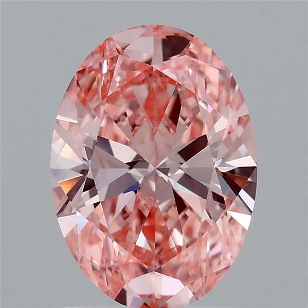 1.52ct Oval FANCY VIVID PINK VVS2 Lab Created Diamond