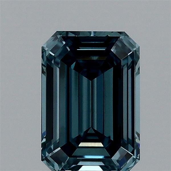 1.07ct Emerald FANCY VIVID BLUE VS1 Lab Created Diamond